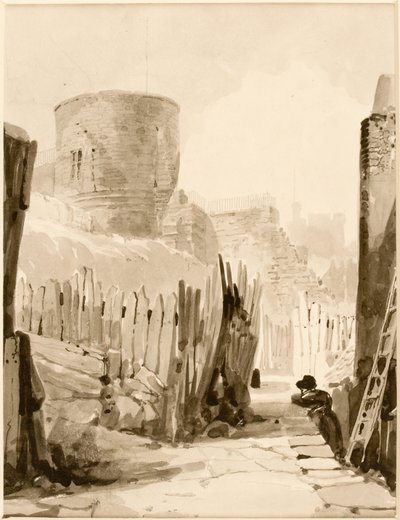 برج وايت فريار ، نيوكاسل أبون تاين (حبر (أسود) على ورق (على بطاقة)) بواسطة توماس مايلز ريتشاردسون